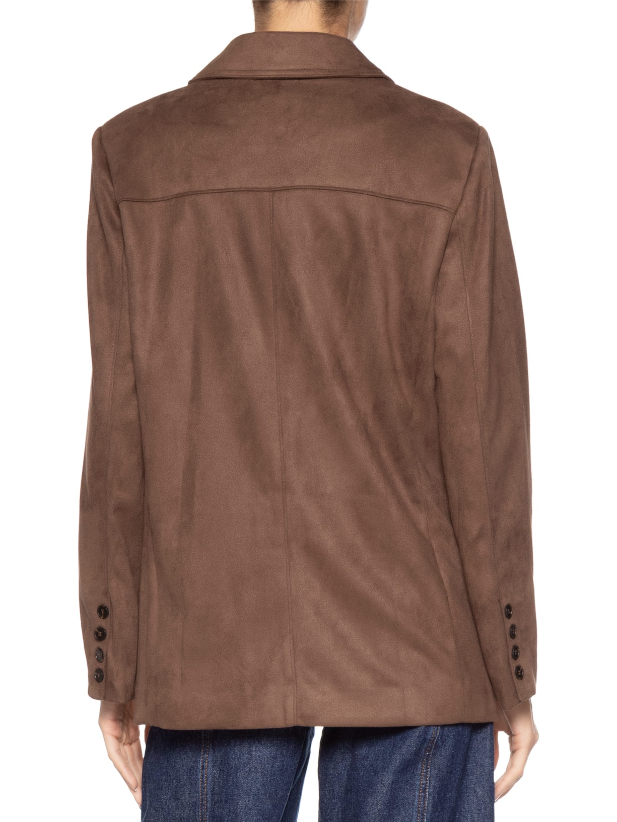 Blazer Feminino Aveludado Marrom Basiq