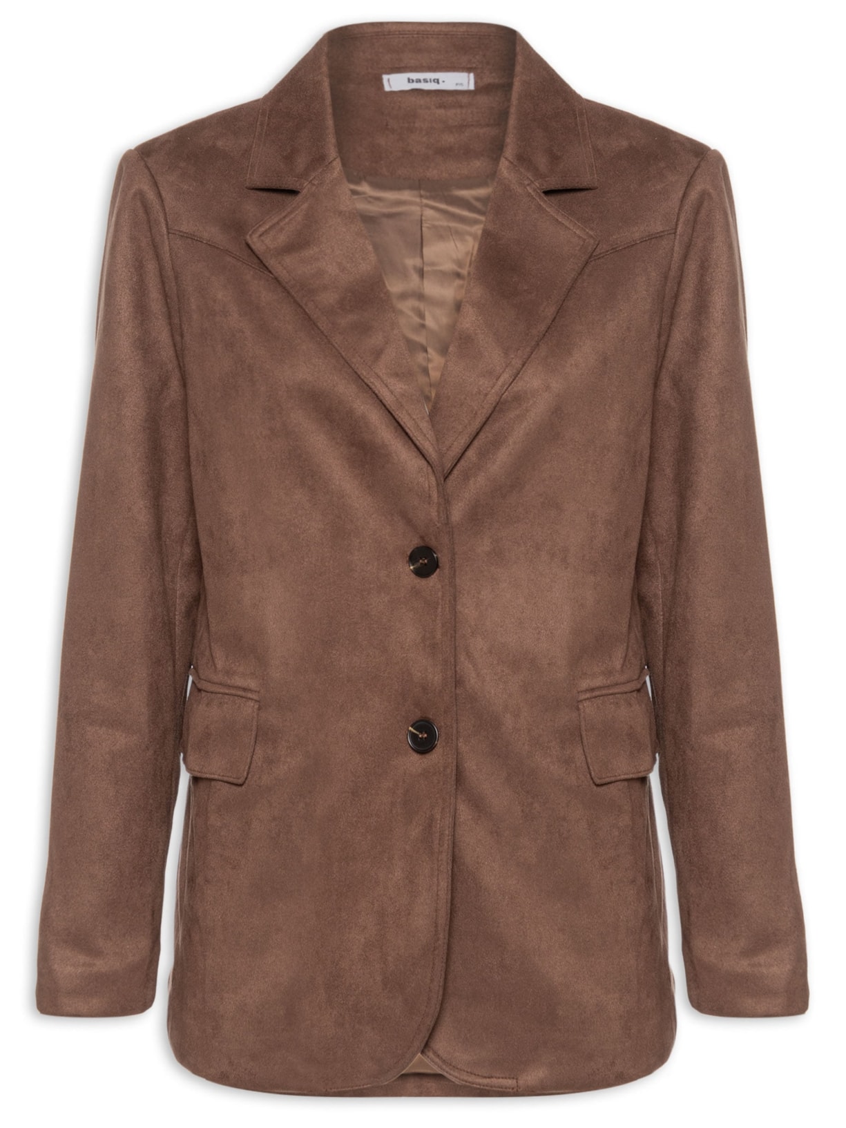 Blazer Feminino Aveludado Marrom Basiq