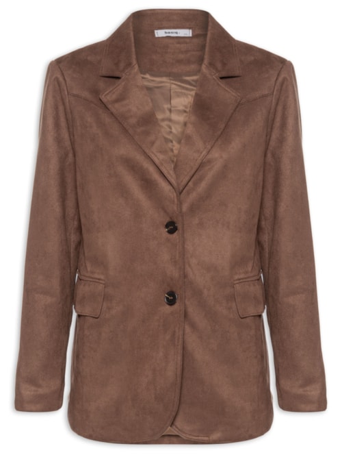 Blazer Feminino Aveludado - Marrom