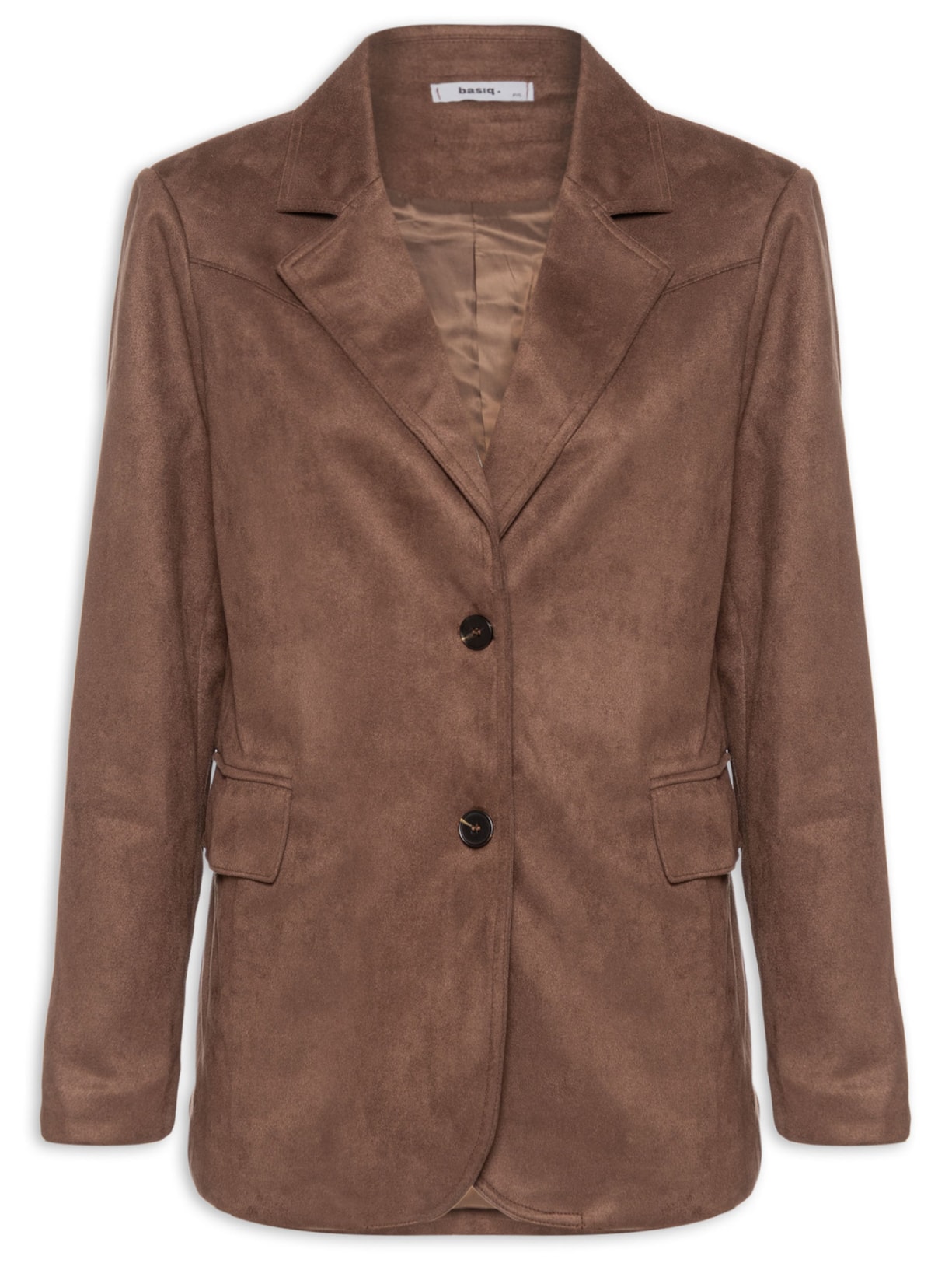 Blazer Feminino Aveludado Marrom Basiq