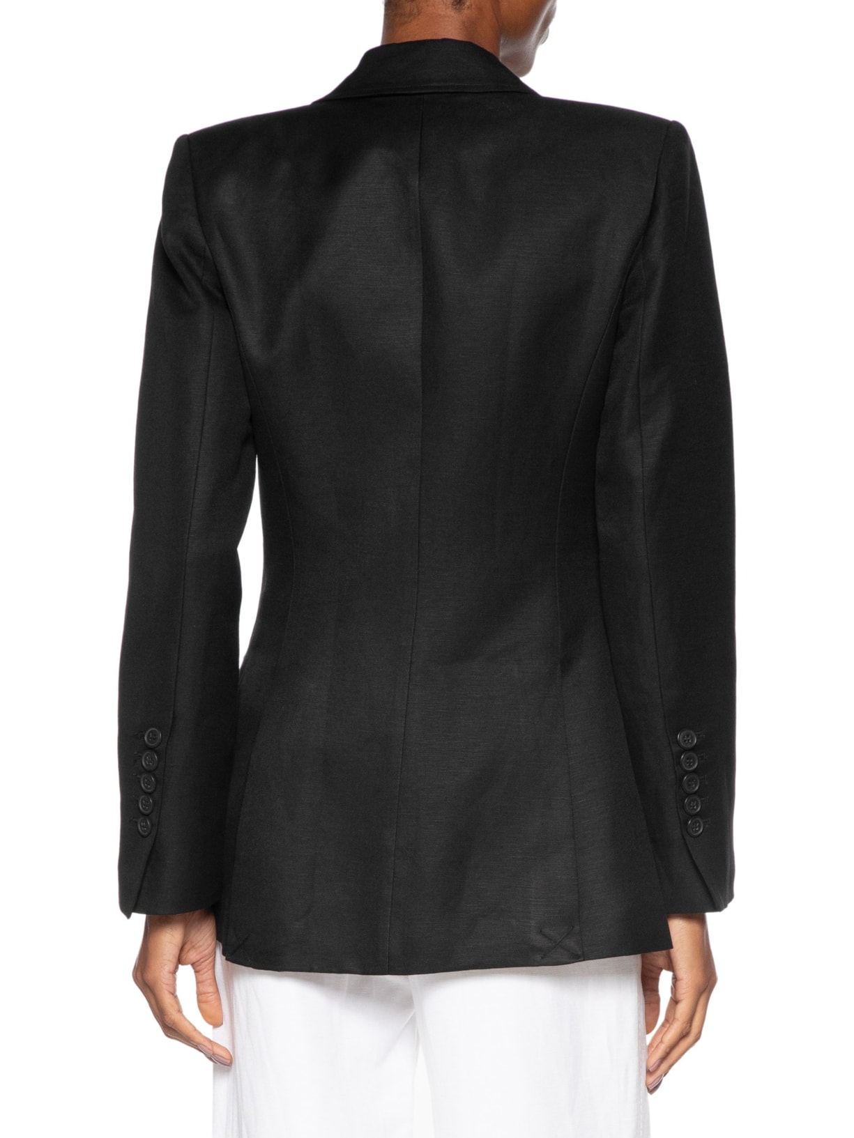 Blazer Feminino Bolsos Com Linho Preto Animale