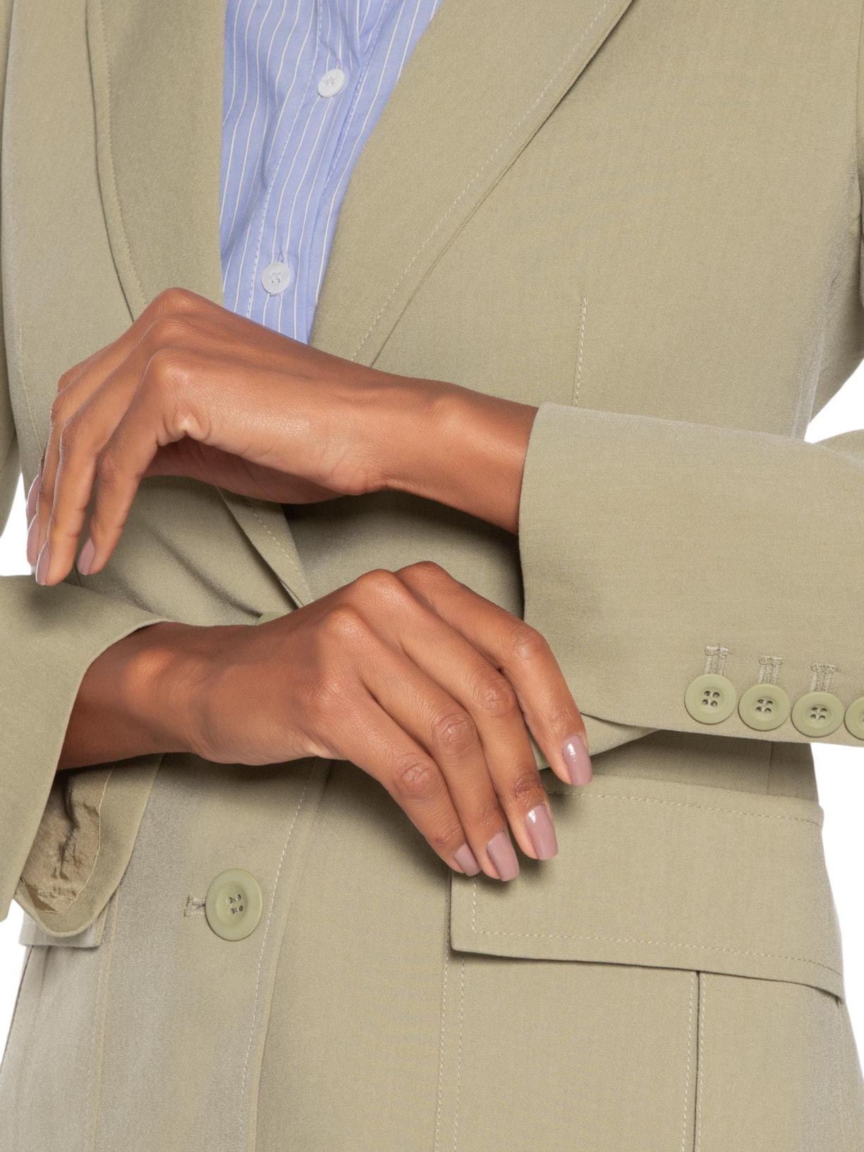 Blazer Feminino Bolsos Kaki Verde Animale