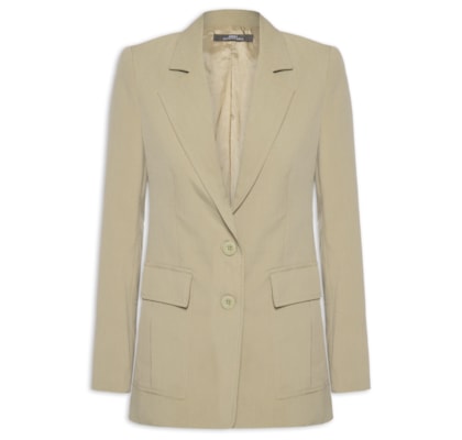 Blazer Feminino Bolsos Kaki - Verde