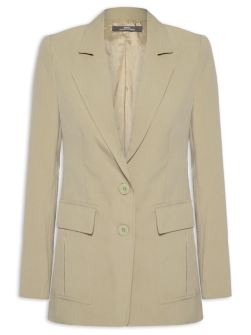 Blazer Feminino Bolsos Kaki - Verde