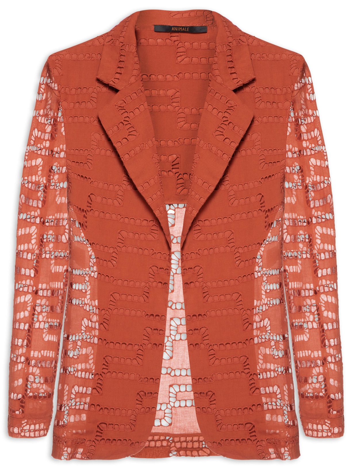 Blazer Feminino Bordado Voil Vermelho Animale