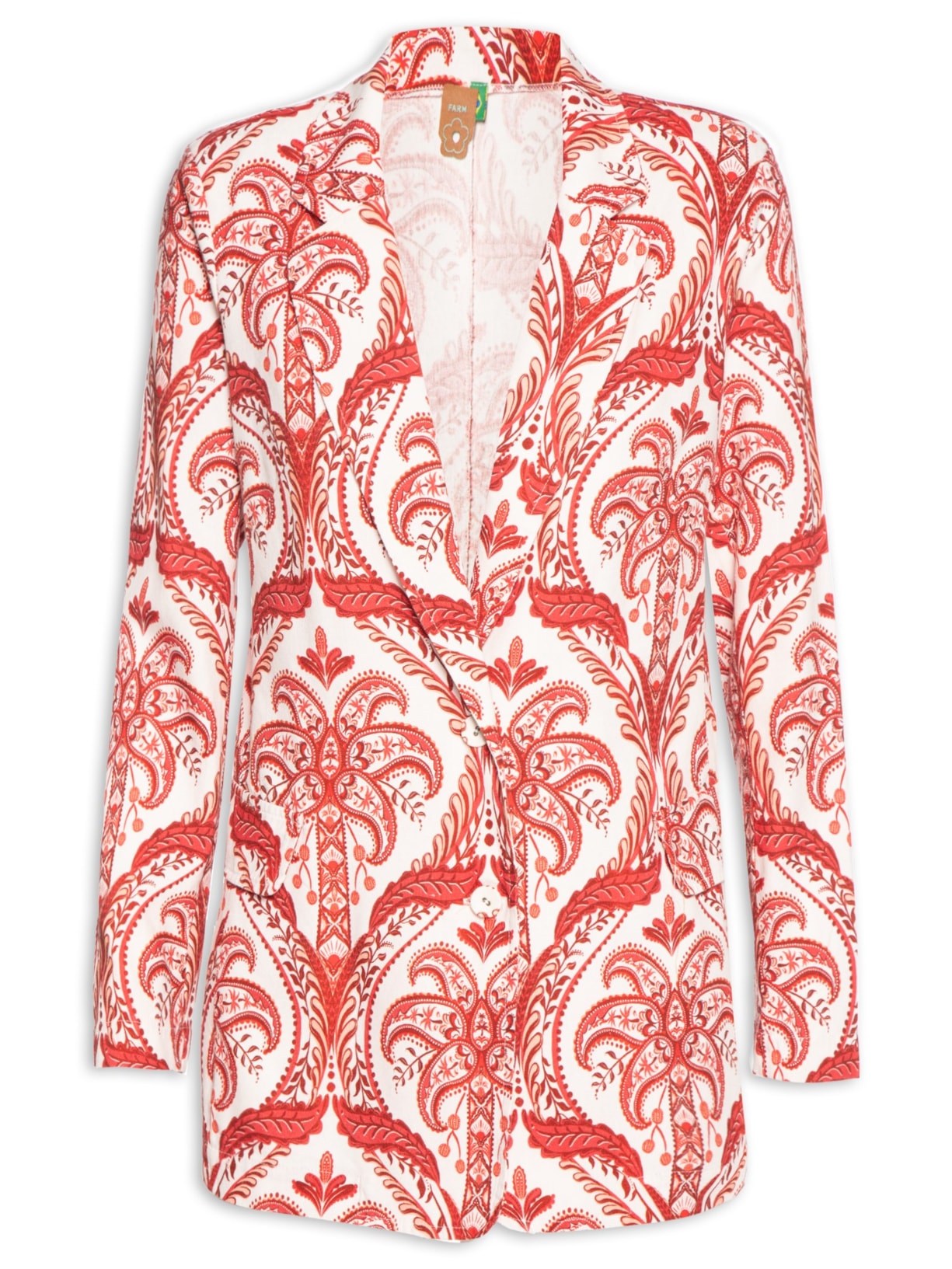 Blazer Feminino Camafeu Tropical - Vermelho