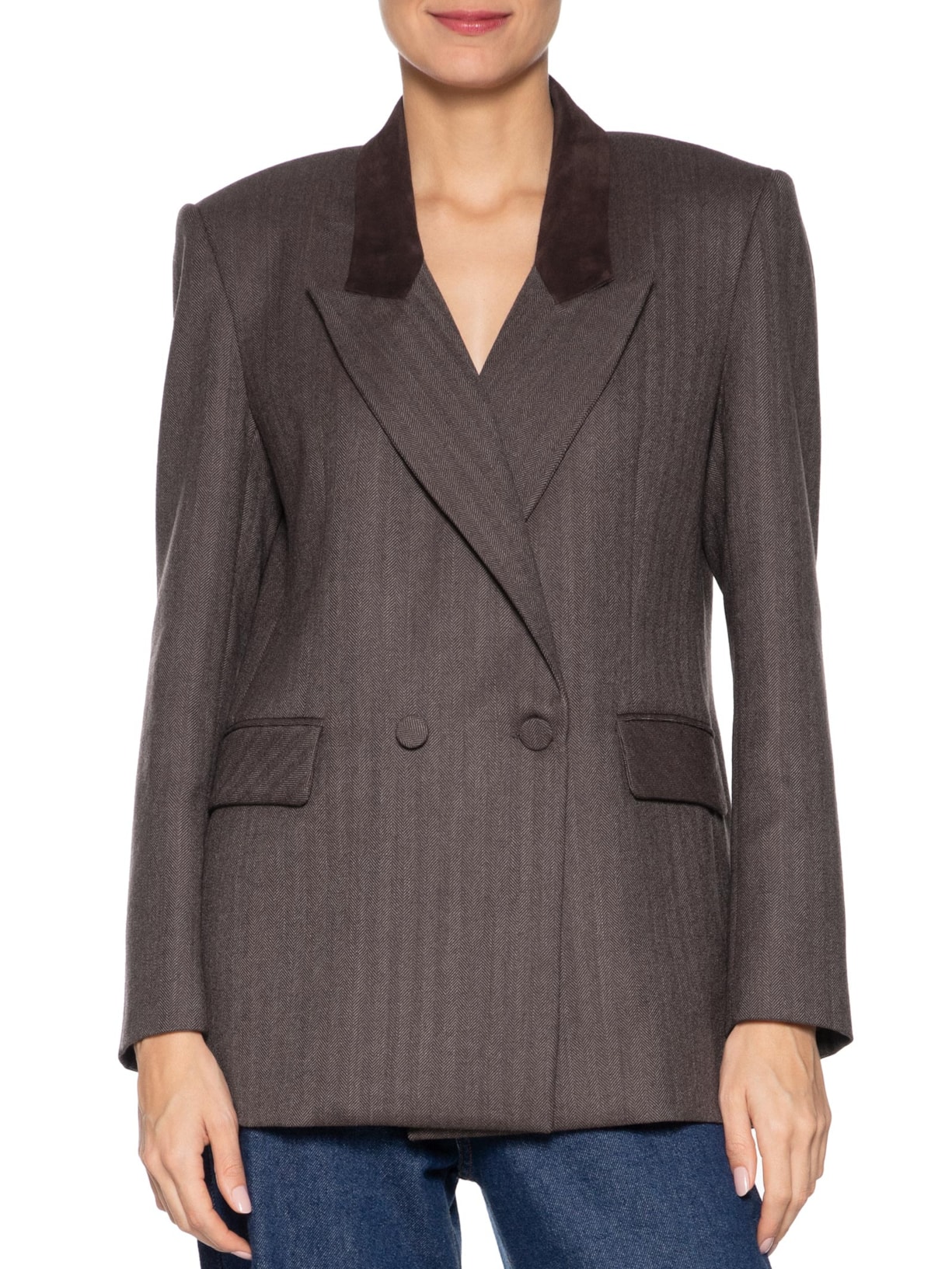  Blazer Feminino Carmella Marrom Carol Bassi