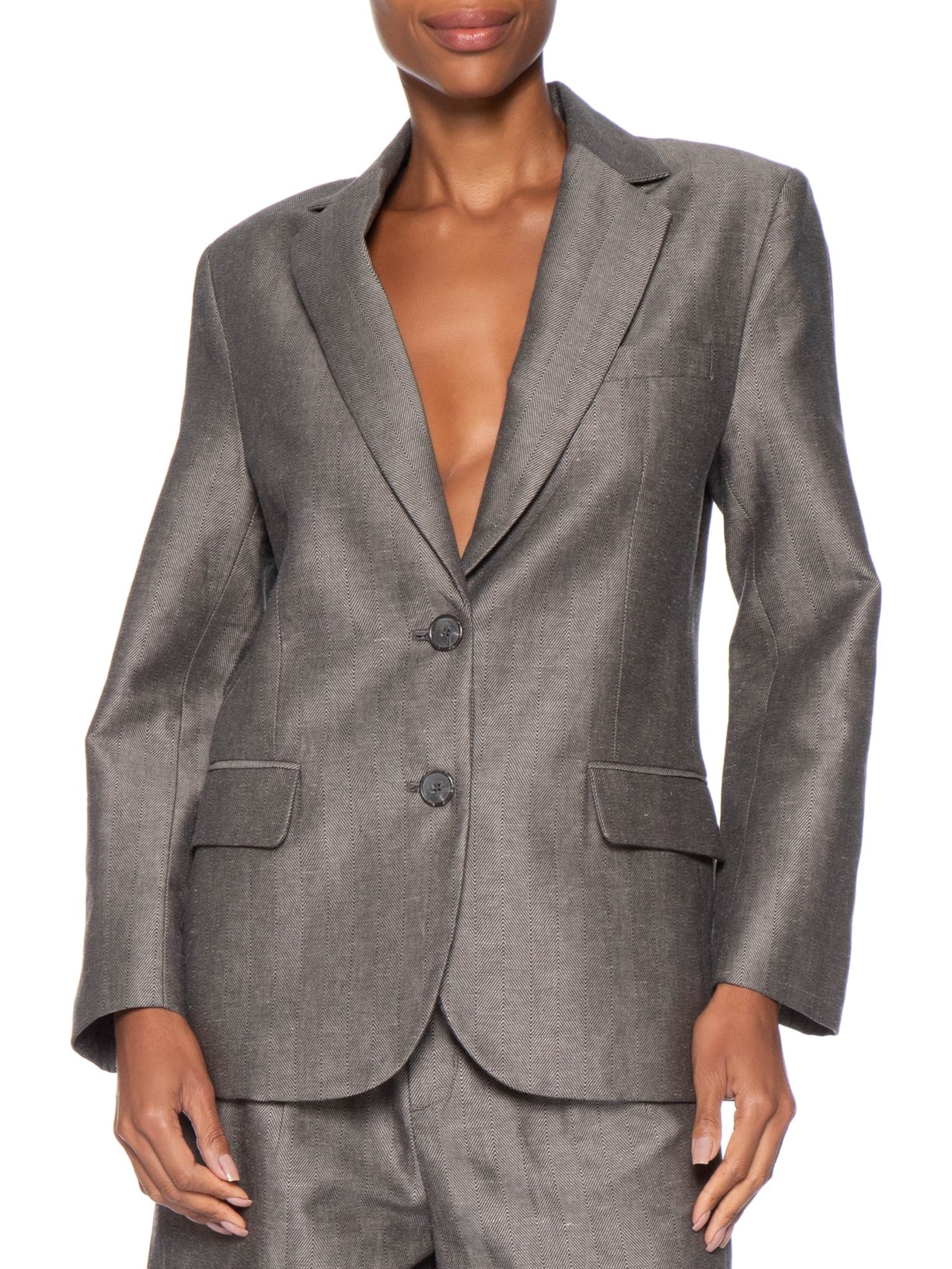 Blazer Feminino Chevron Cinza Animale