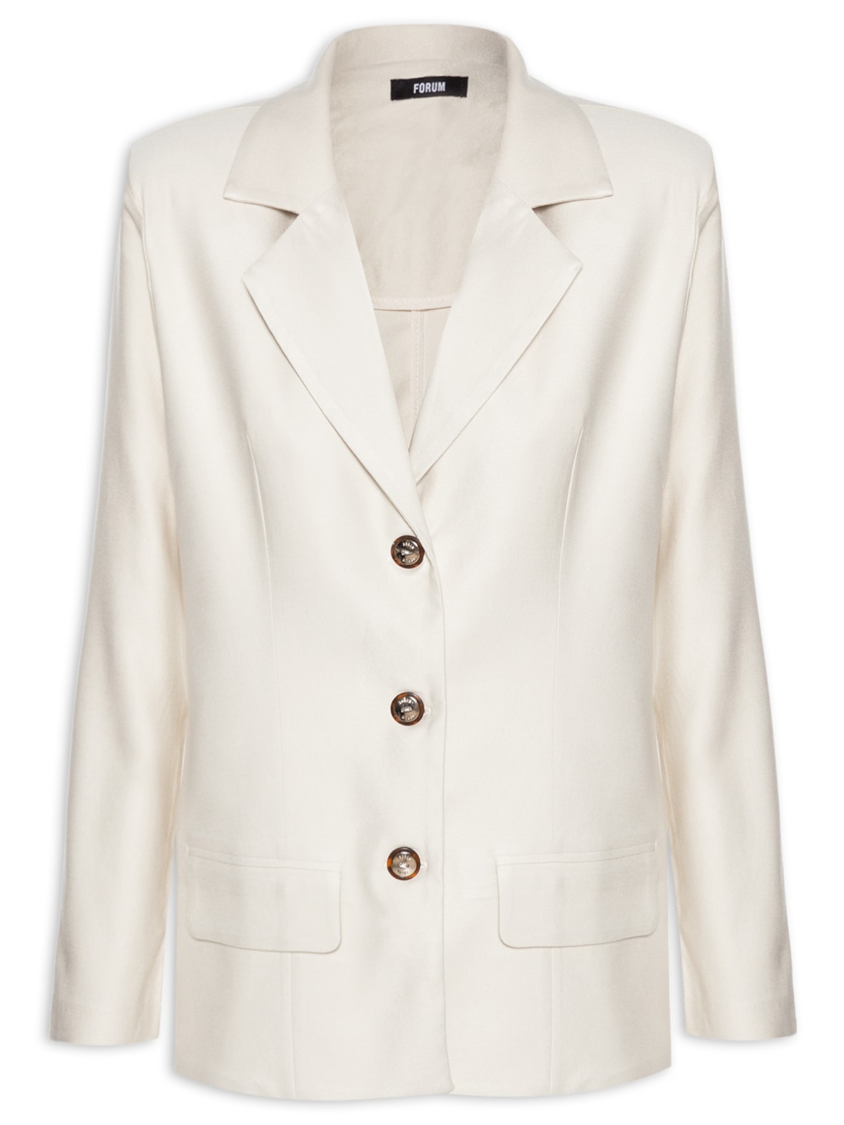 Blazer Feminino Com Botões - Bege