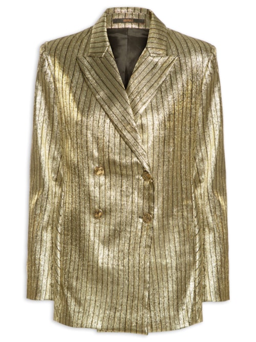 Blazer Feminino Com Botões Frontais - Dourado