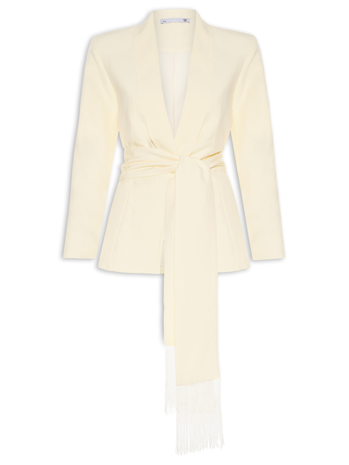 Blazer Feminino com Cinto em Franjas Amarelo '2Essential