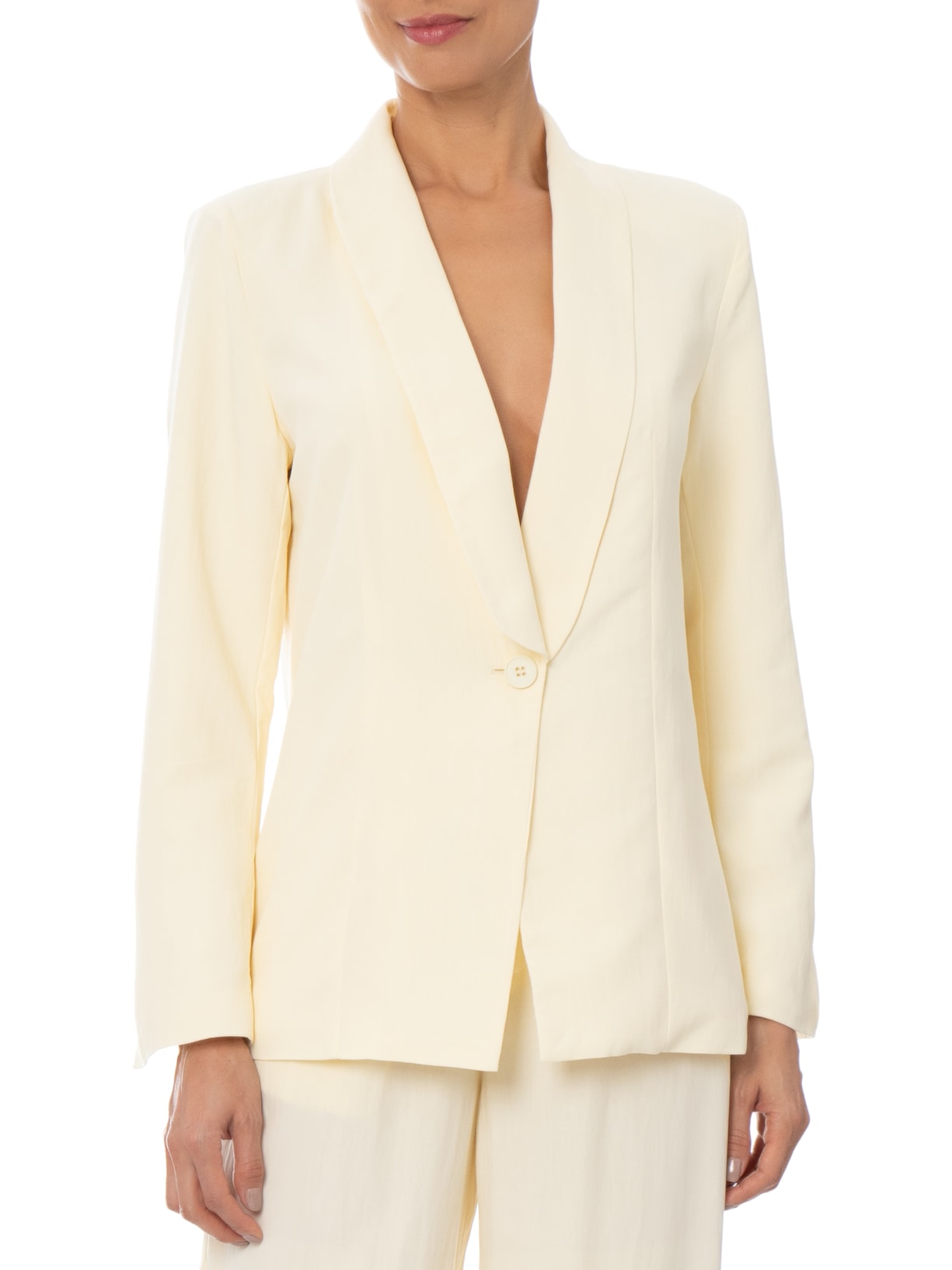 Blazer Feminino com Cinto em Franjas Amarelo '2Essential