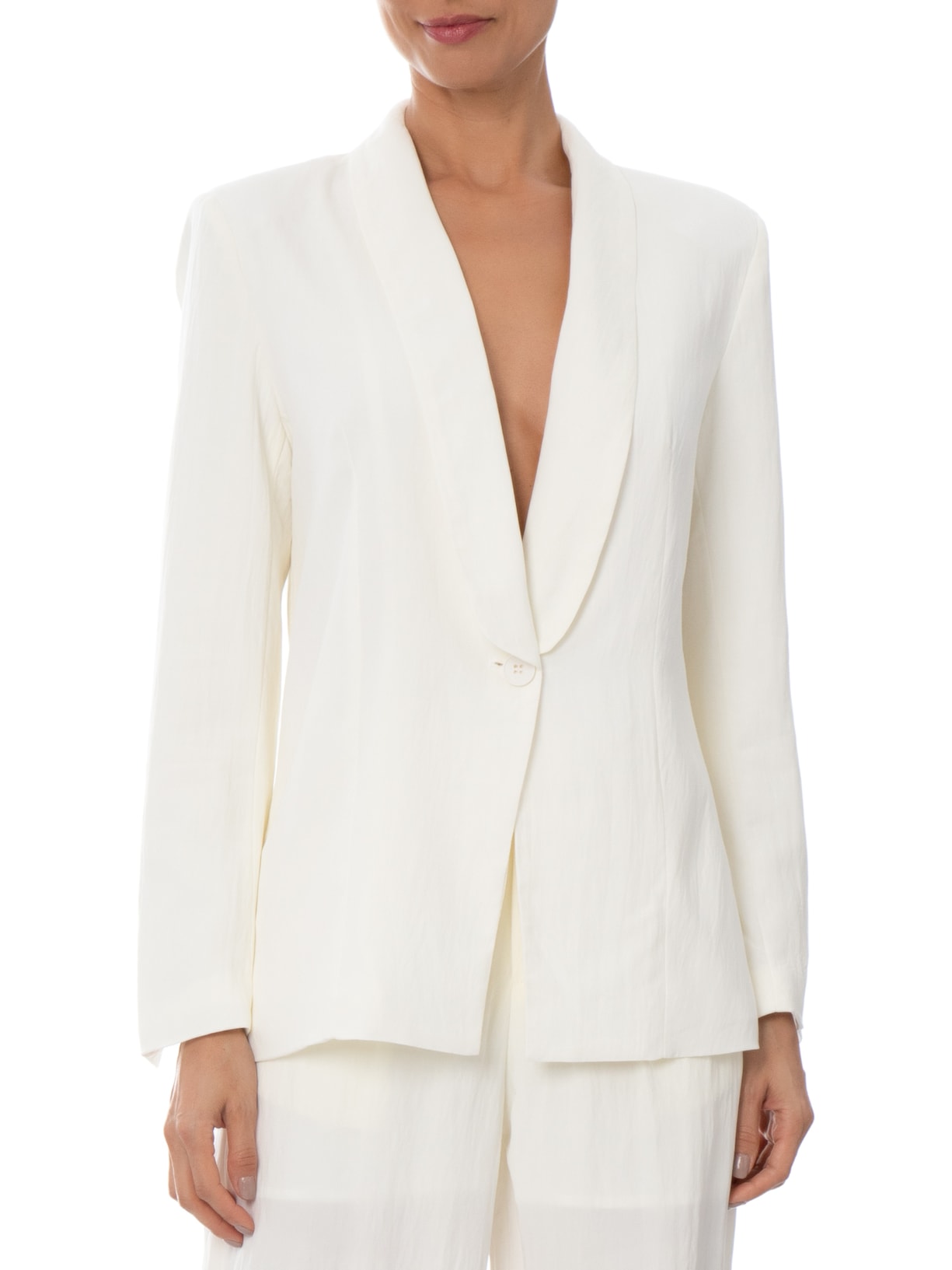 Blazer Feminino com Cinto em Franjas Off White '2Essential