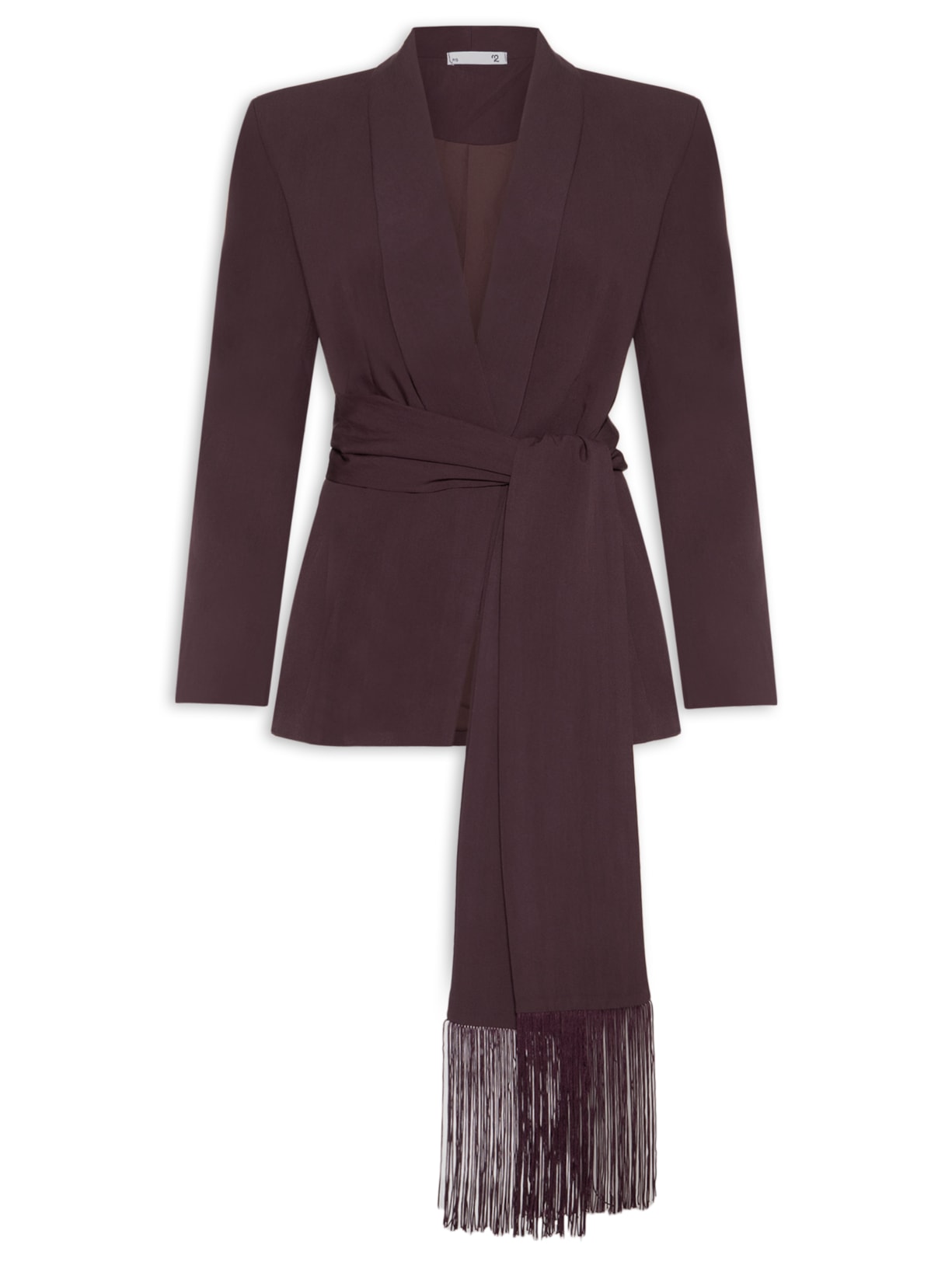 Blazer Feminino com Cinto em Franjas – Vermelho '2Essential