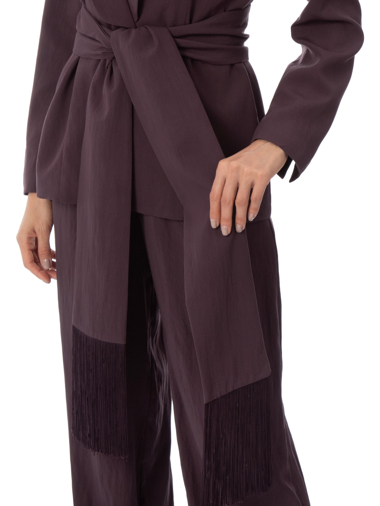 Blazer Feminino com Cinto em Franjas – Vermelho '2Essential