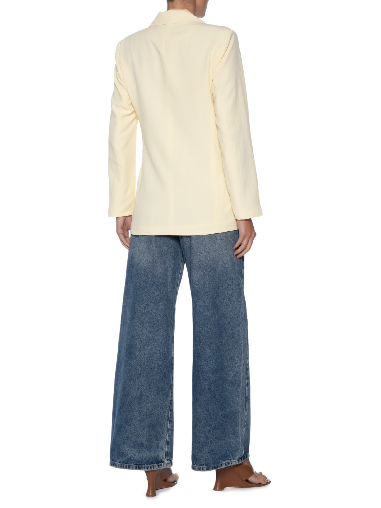 Blazer Feminino Com Fecho Em Amarração Amarelo Market 33