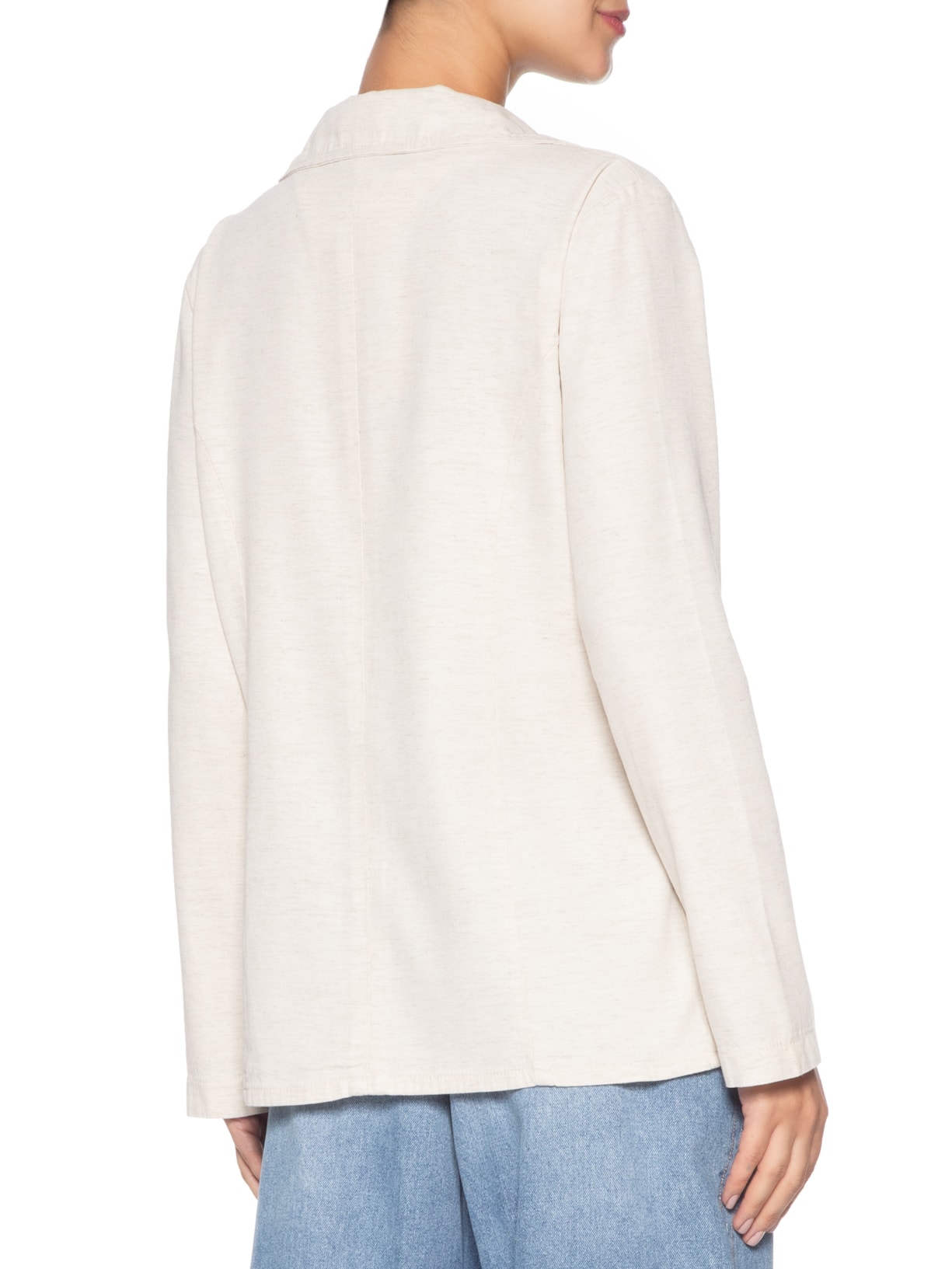 Blazer Feminino Com Linho Off White Basiq