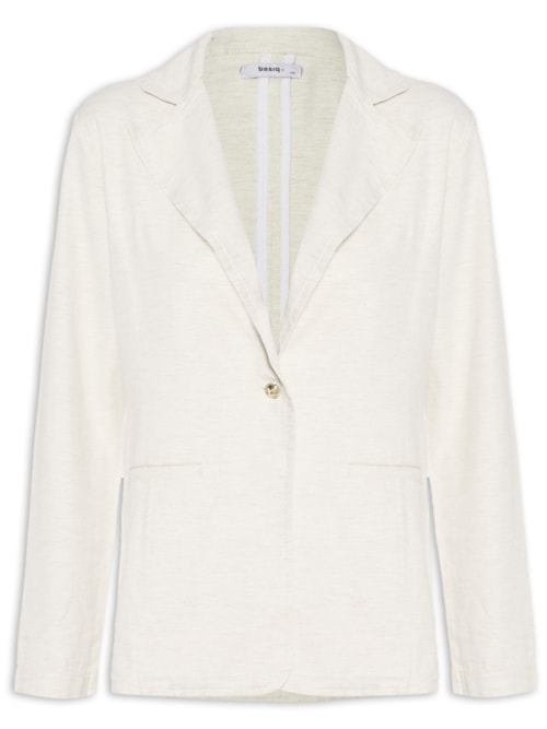 Blazer Feminino Com Linho - Off White