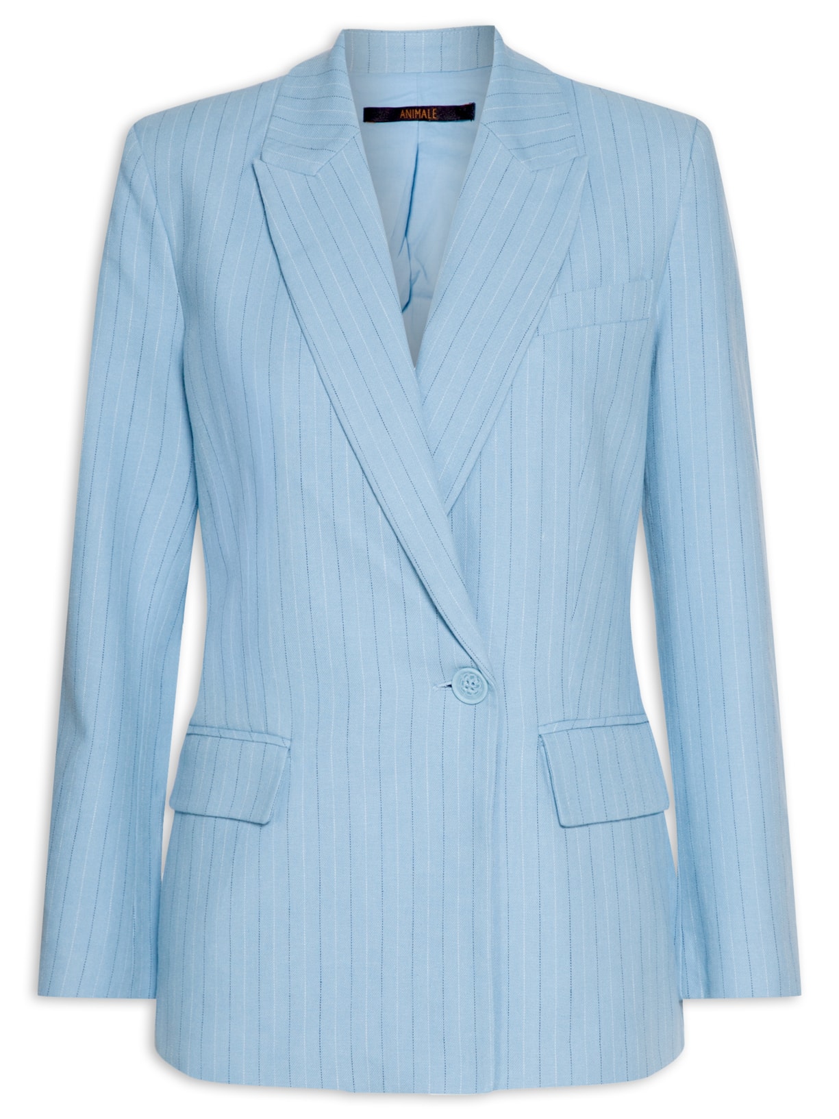 Blazer Feminino Com Listras Finas - Azul