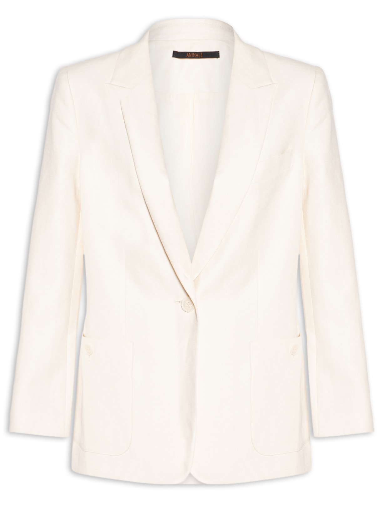Blazer Feminino Cotton Linen Bege Animale