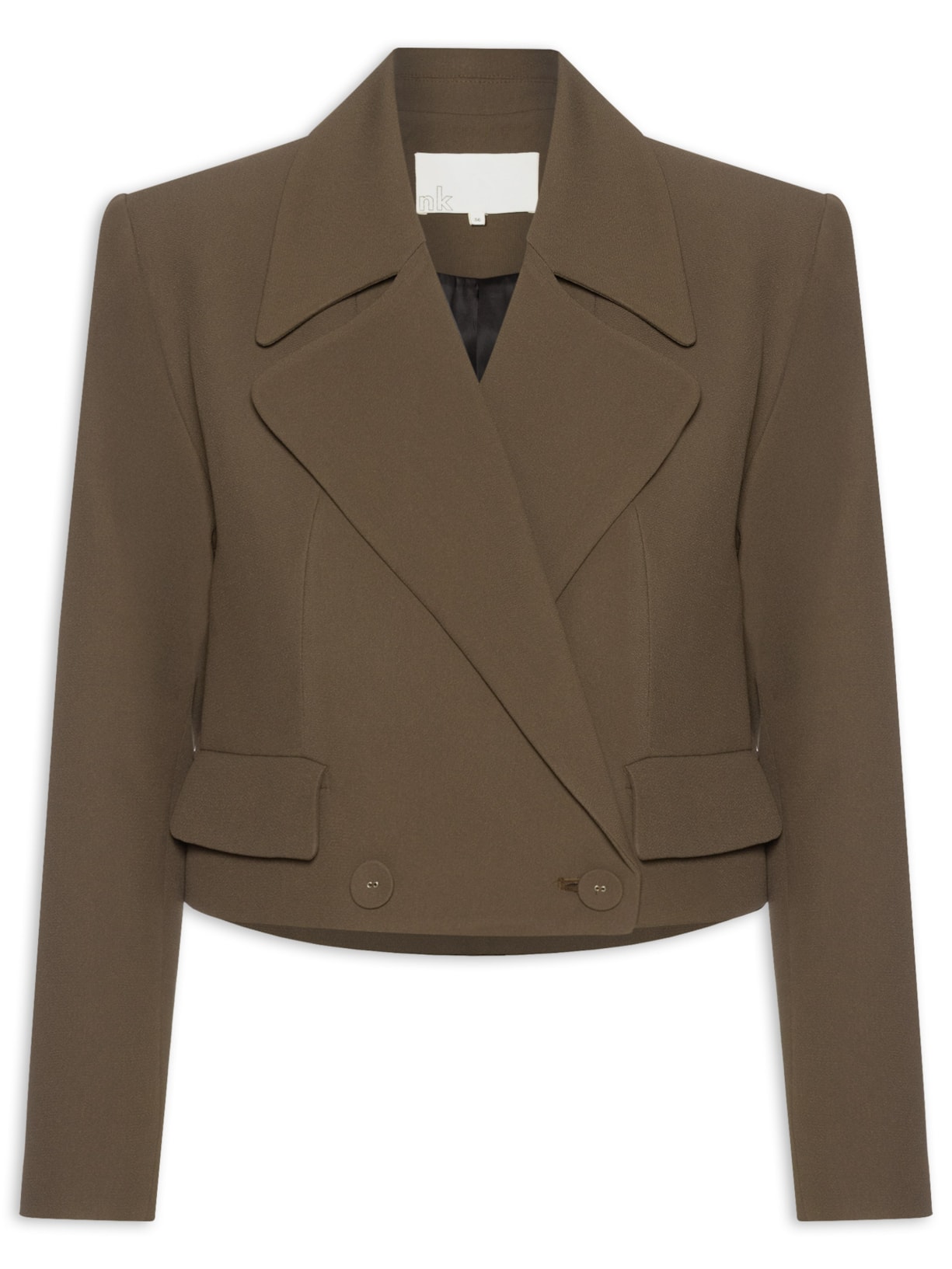 Blazer Feminino Crepe Envelope Eliza Marrom Nk