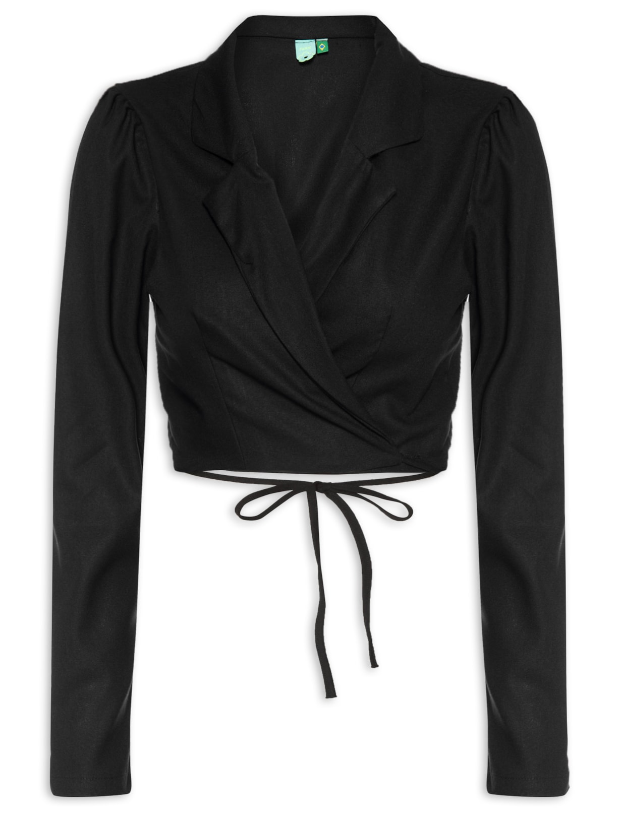 Blazer Feminino Cropped - Preto