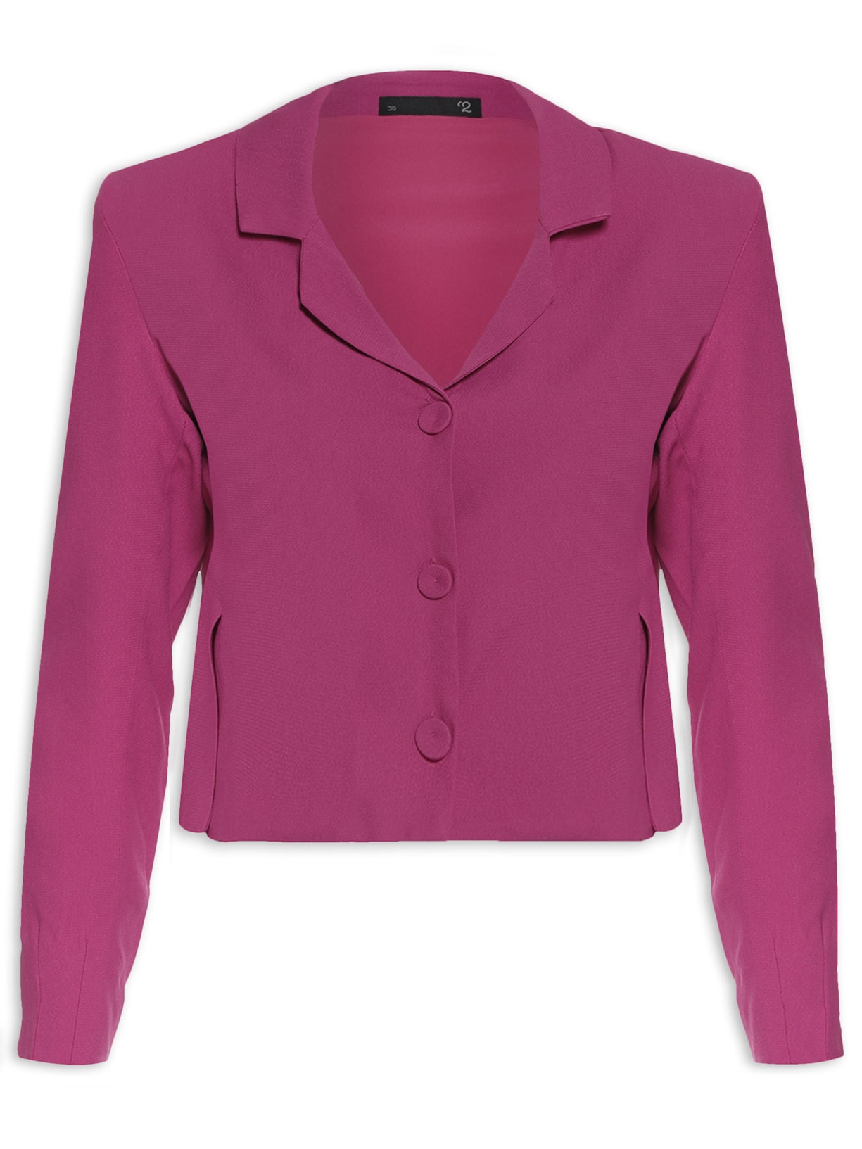 Blazer Feminino Curto Em Crepe - Rosa