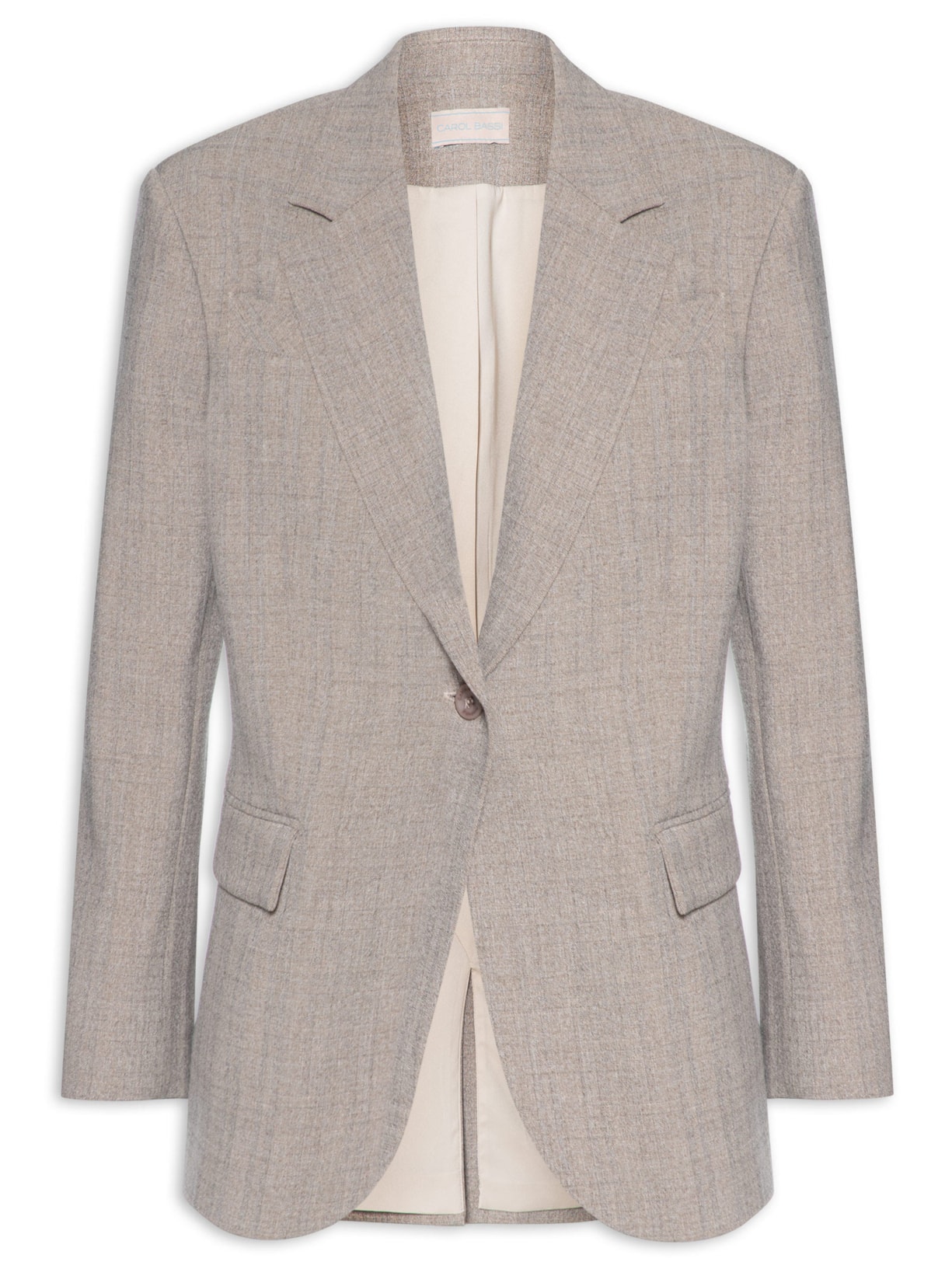 Blazer Feminino Denner Cinza Carol Bassi