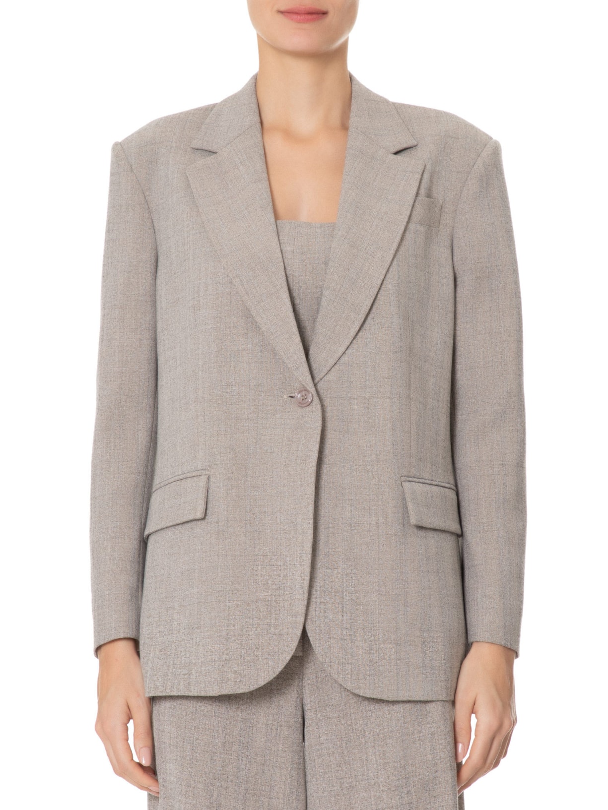 Blazer Feminino Denner Cinza Carol Bassi