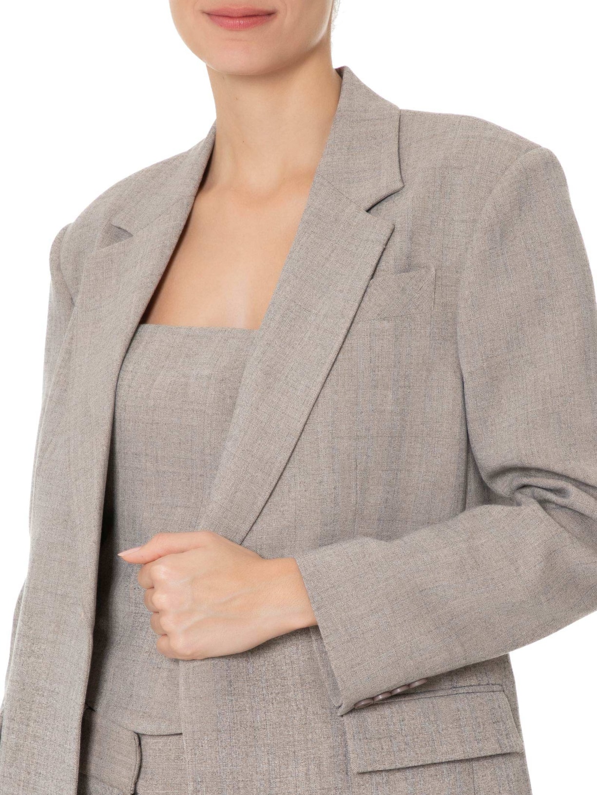 Blazer Feminino Denner Cinza Carol Bassi