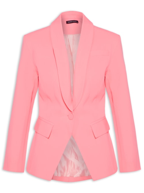 Blazer Feminino Em Alfaiataria Acinturado - Rosa