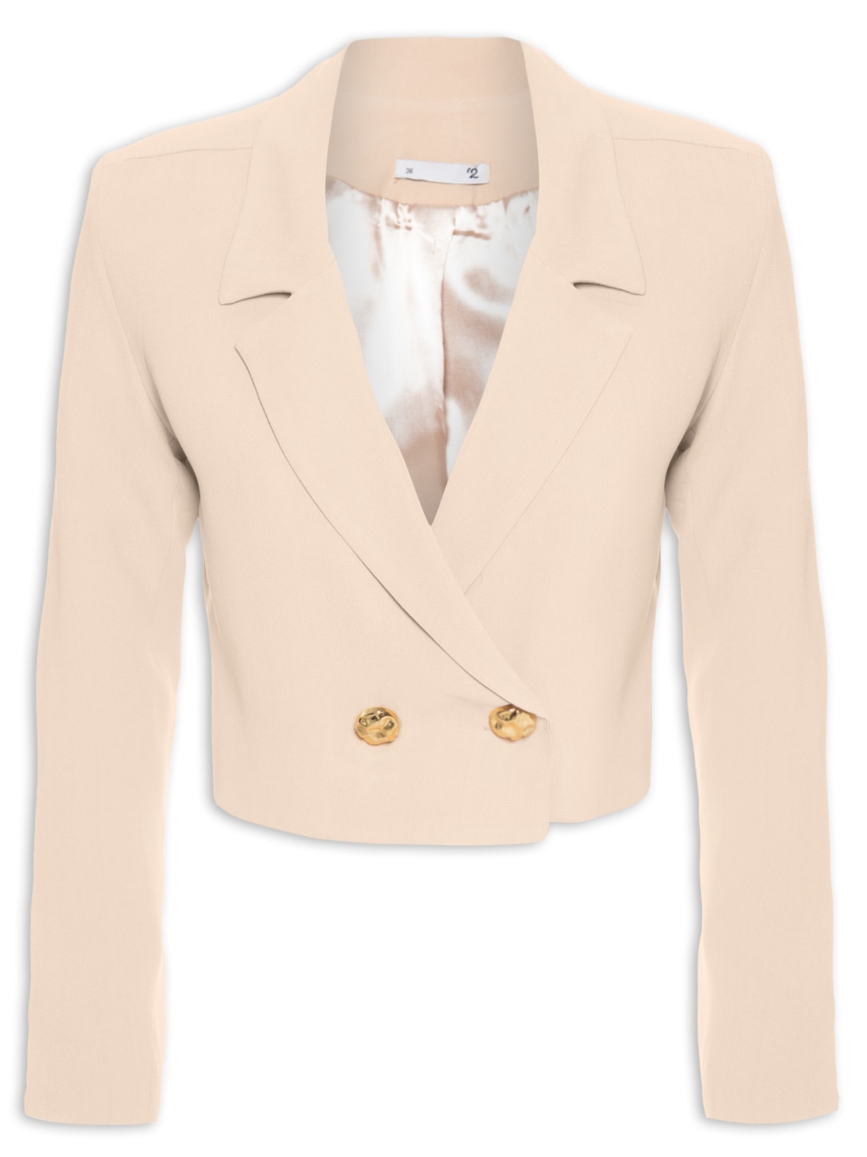 Blazer Feminino Em Crepe - Bege