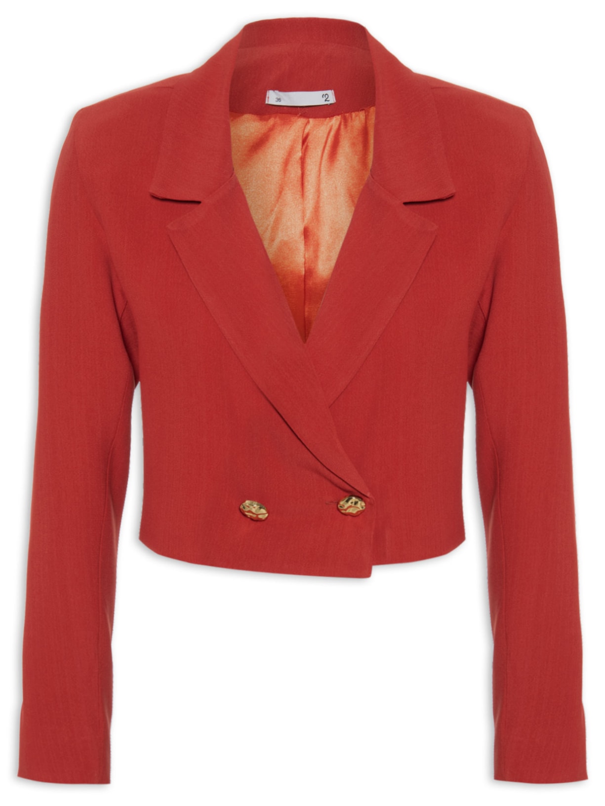 Blazer Feminino Em Crepe - Vermelho