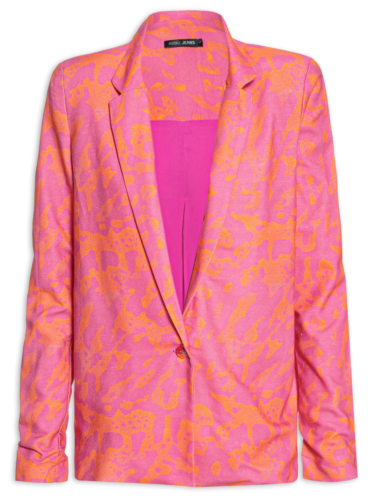 Blazer Feminino Estampado Espuma Magenta - Rosa