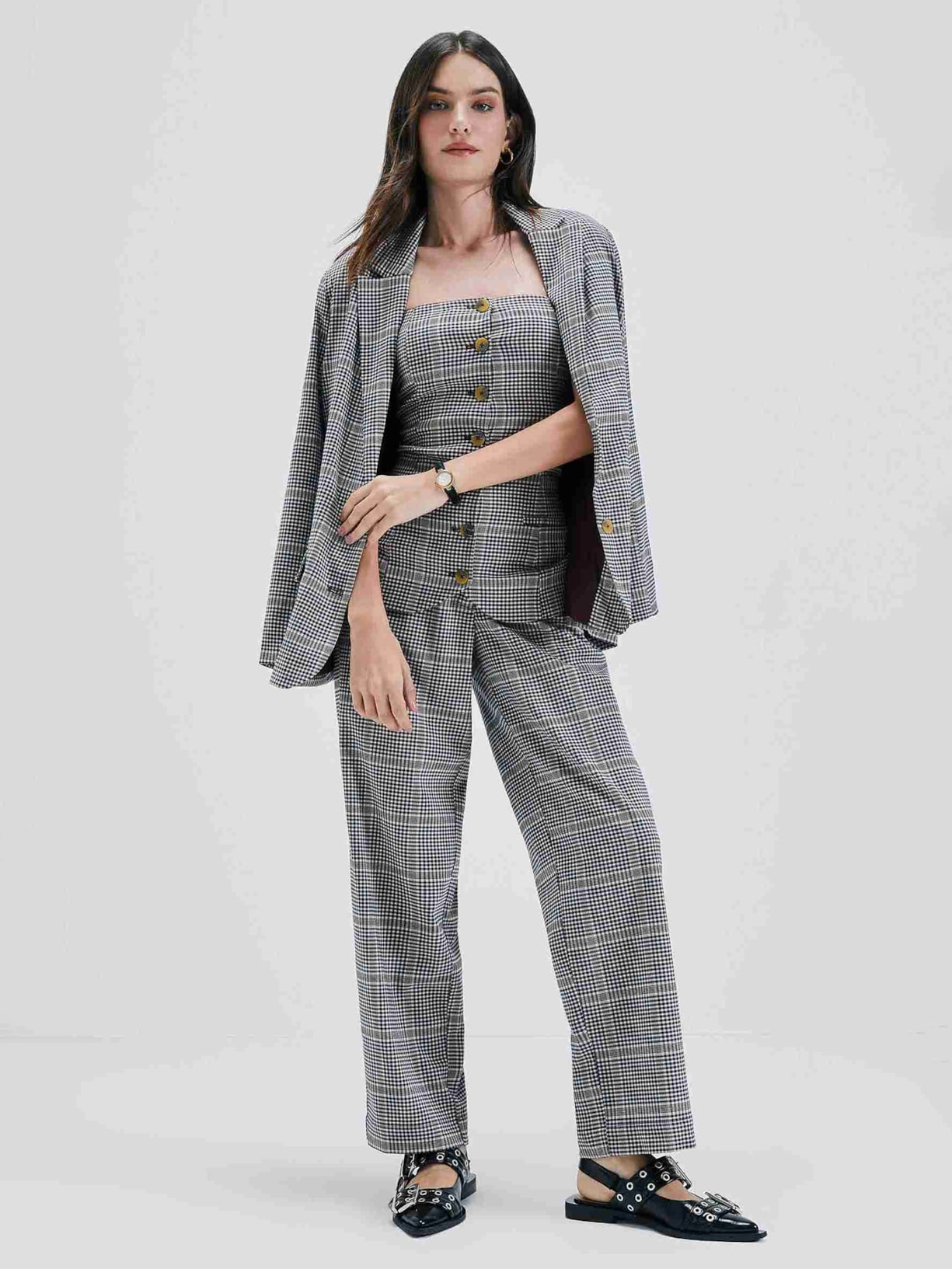 Blazer Feminino Estampado - Preto