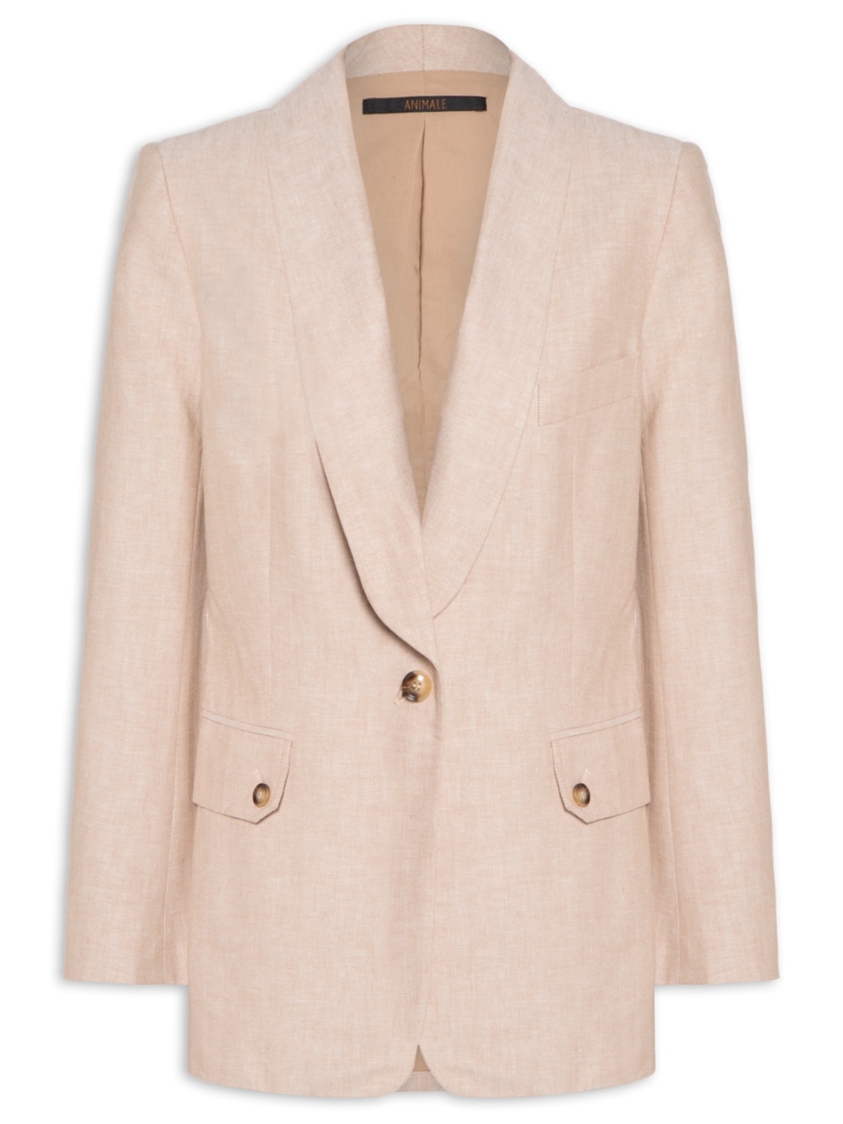 Blazer Feminino Herring Bone Bege Animale