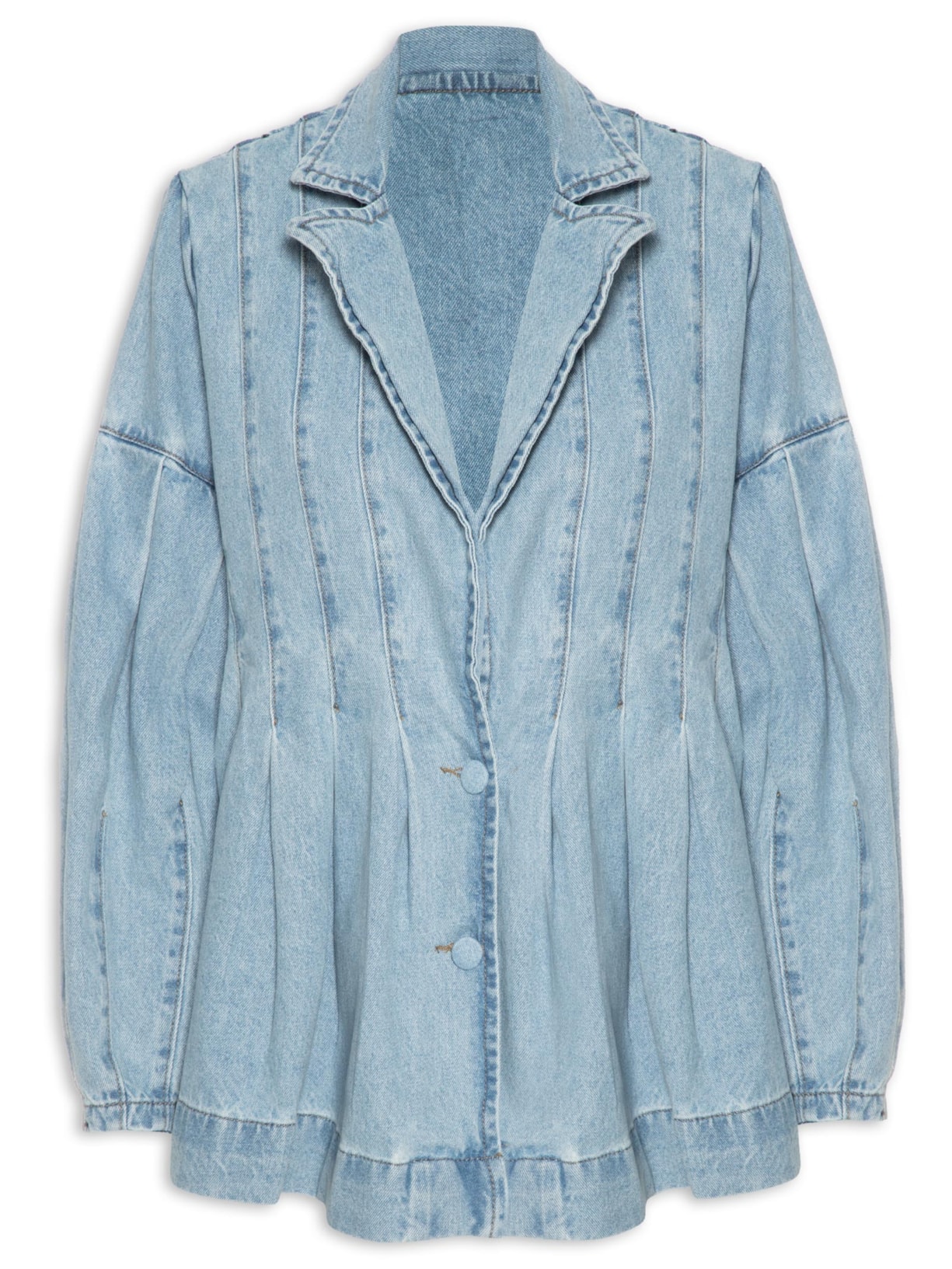 Blazer Feminino Jeans Pregas - Azul