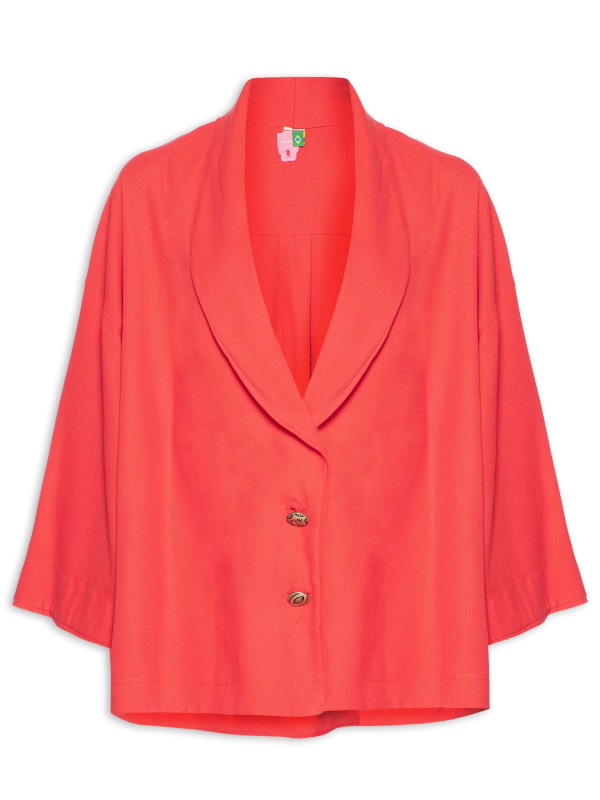 Blazer Feminino Kimono Detalhe - Vermelho