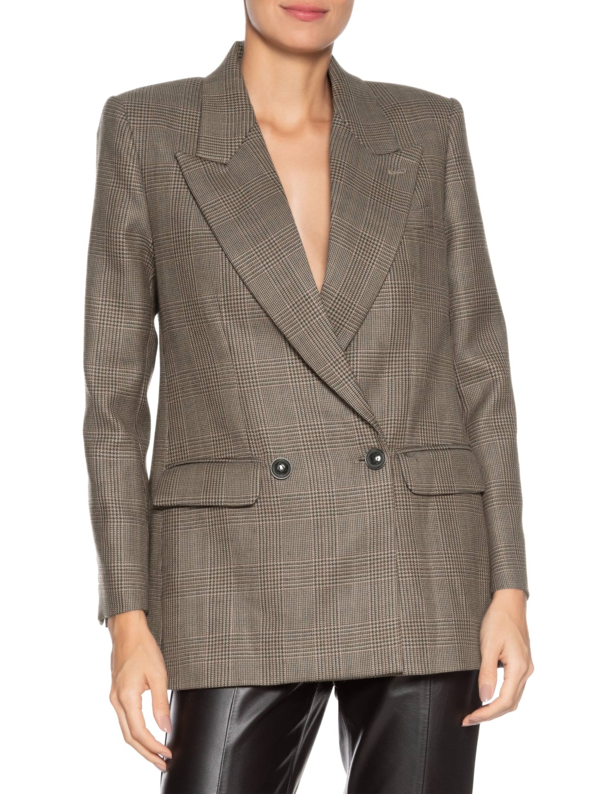 Blazer Feminino Lã Marrom Andrea Bogosian