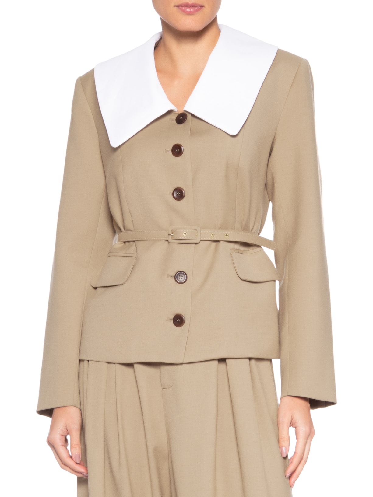 Blazer Feminino Lapilli Bege Carol Bassi