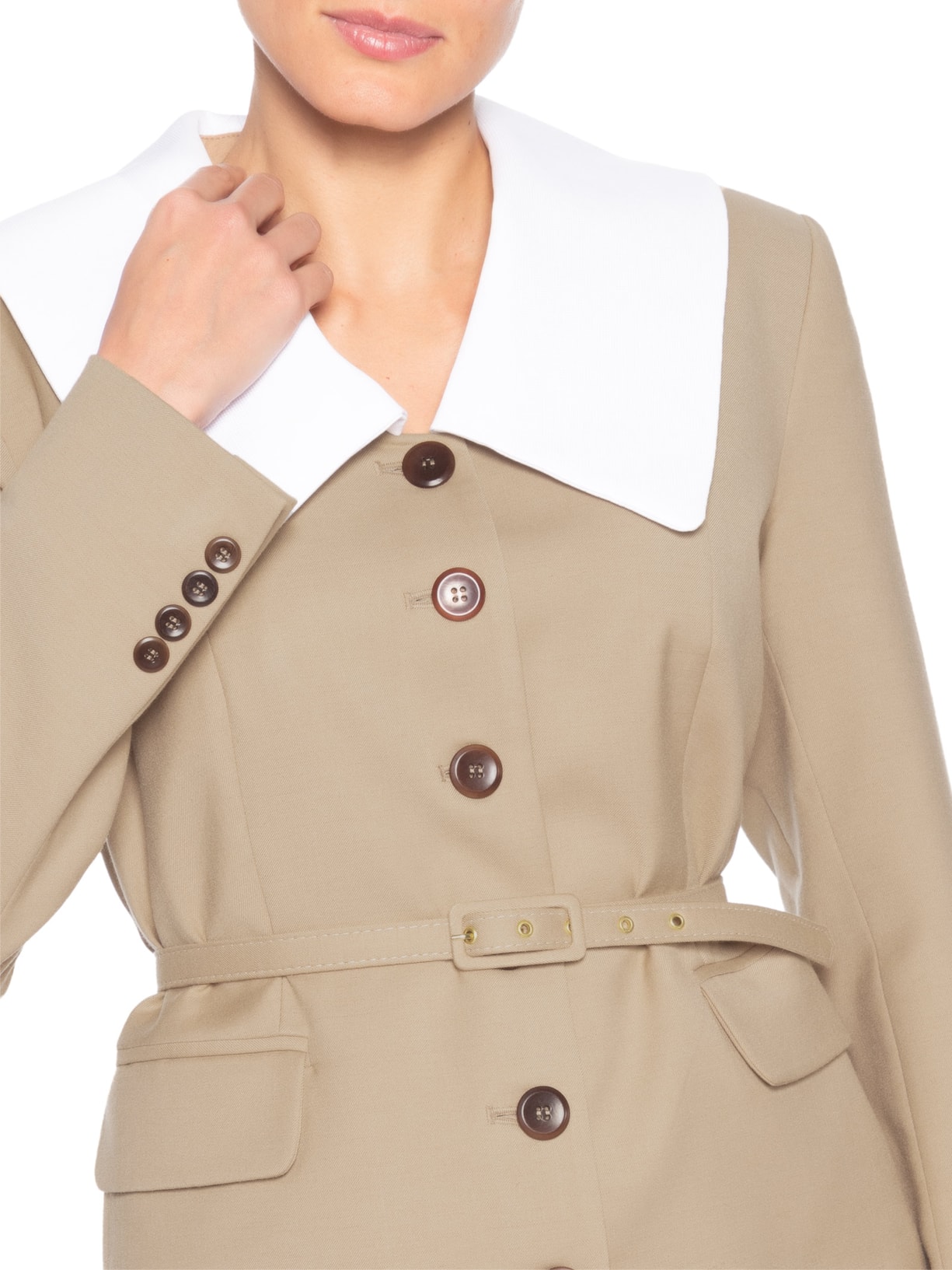 Blazer Feminino Lapilli Bege Carol Bassi