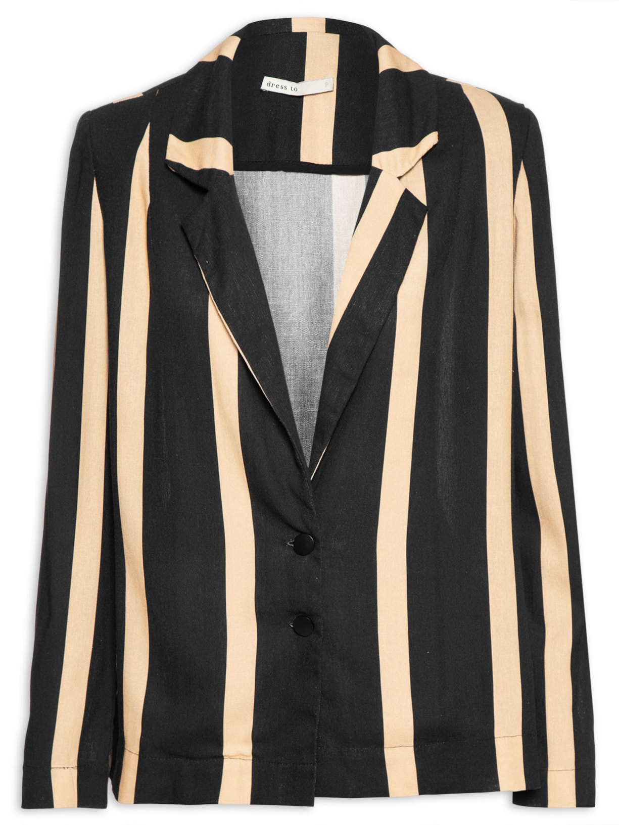 Blazer Feminino Linho Estampa Aura - Preto