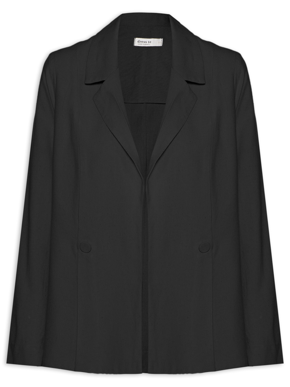Blazer Feminino Linho Fendas - Preto
