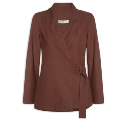 Blazer Feminino Linho Fivela - Marrom
