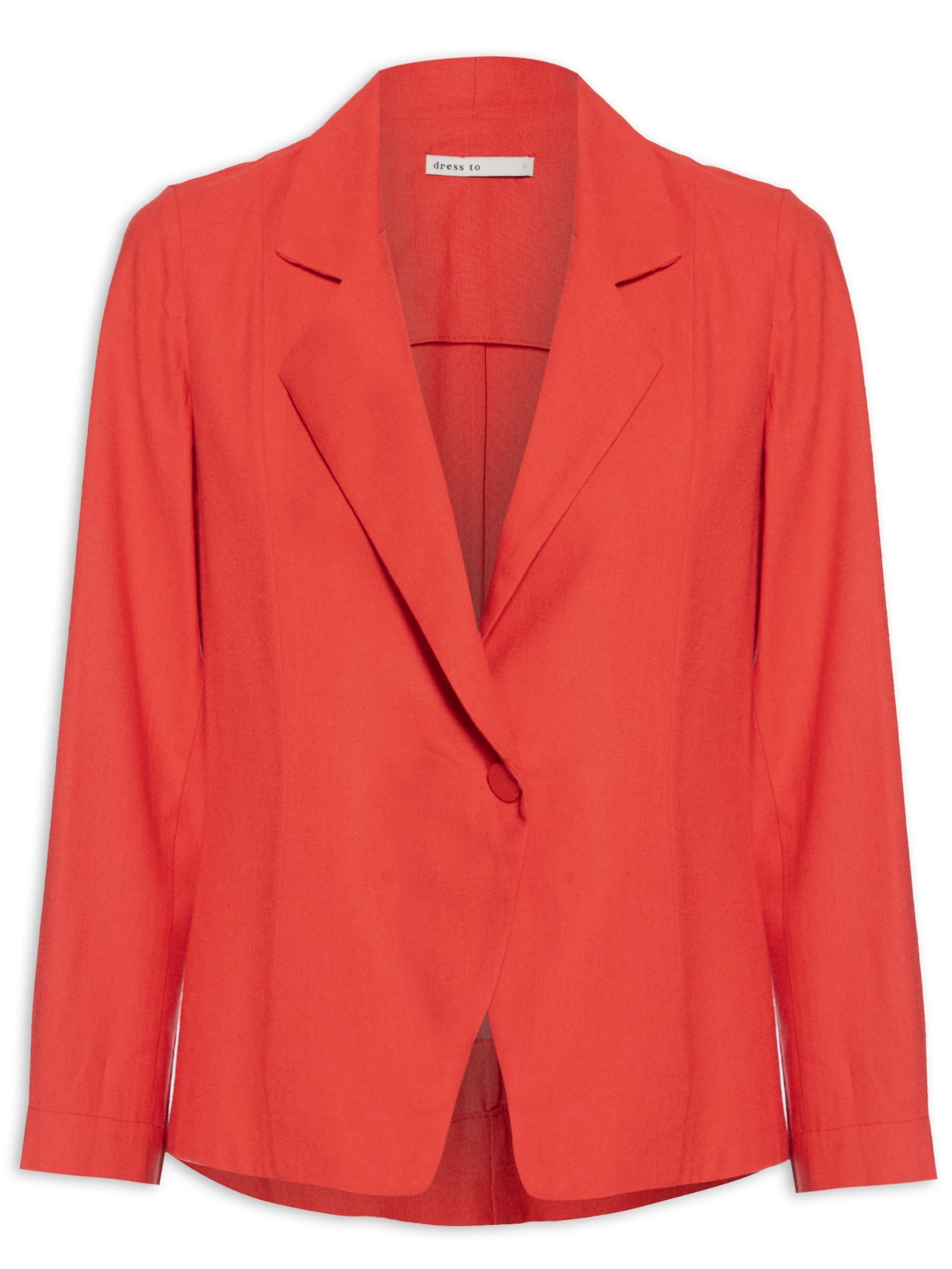 Blazer Feminino Linho Transpassado - Vermelho