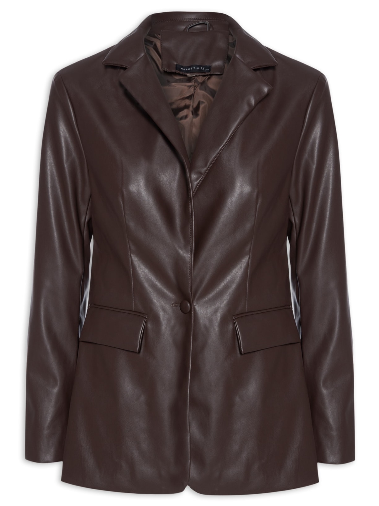 Blazer Feminino Liso - Marrom