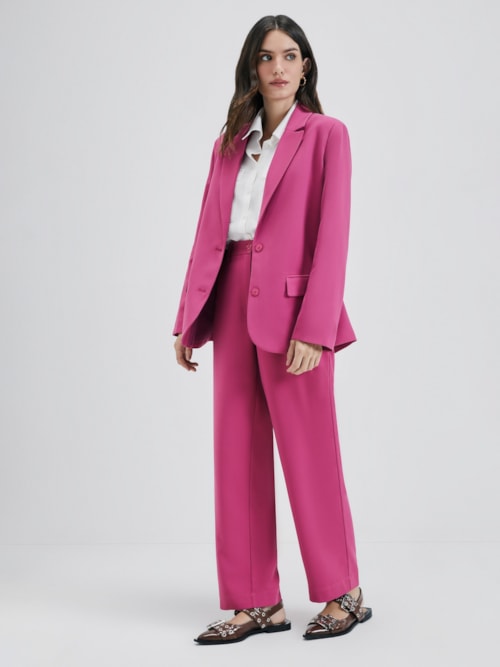 Blazer Feminino Liso - Rosa