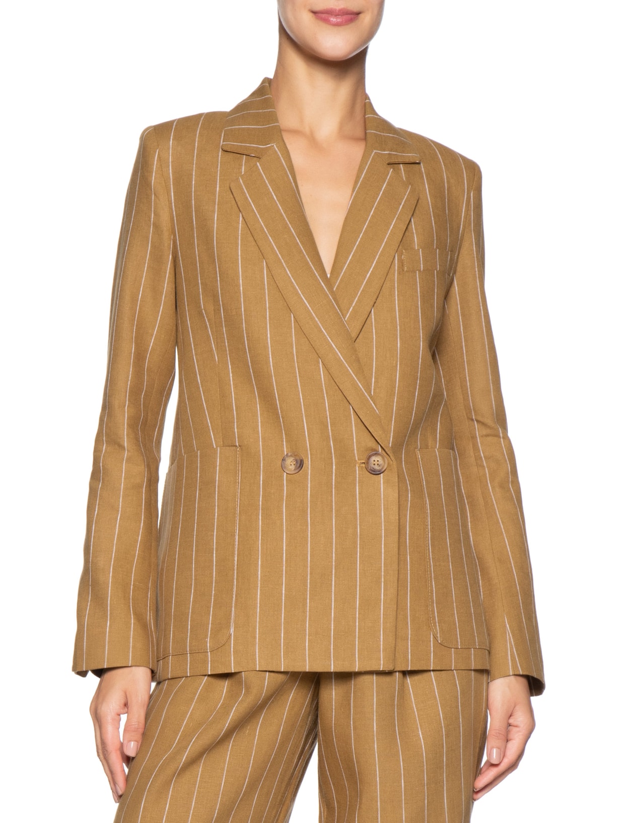 Blazer Feminino Listras Marrom Animale