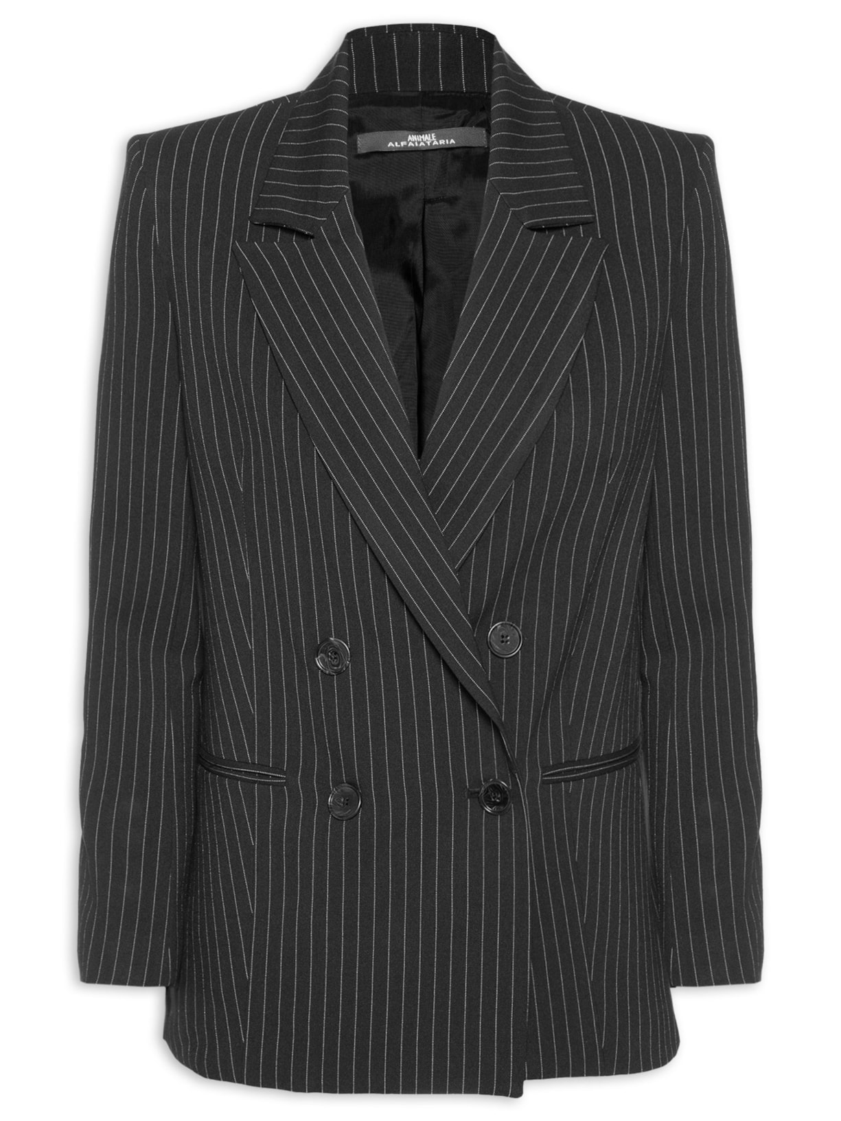 Blazer Feminino Listras Preto Animale