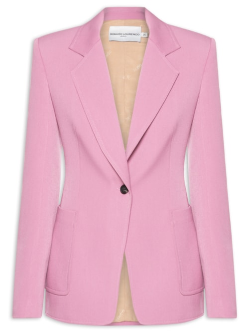 Blazer Feminino Manga Longa Slim - Rosa